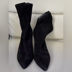 Galassia Spirale Suede Block Heels Sock Booties Genuine People Sz 37